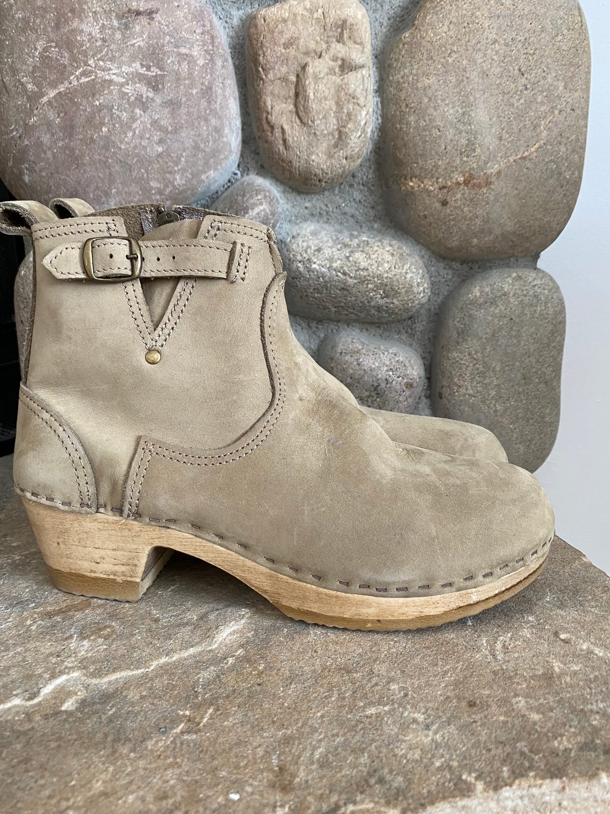 No 6 leather clog buckle boot sales