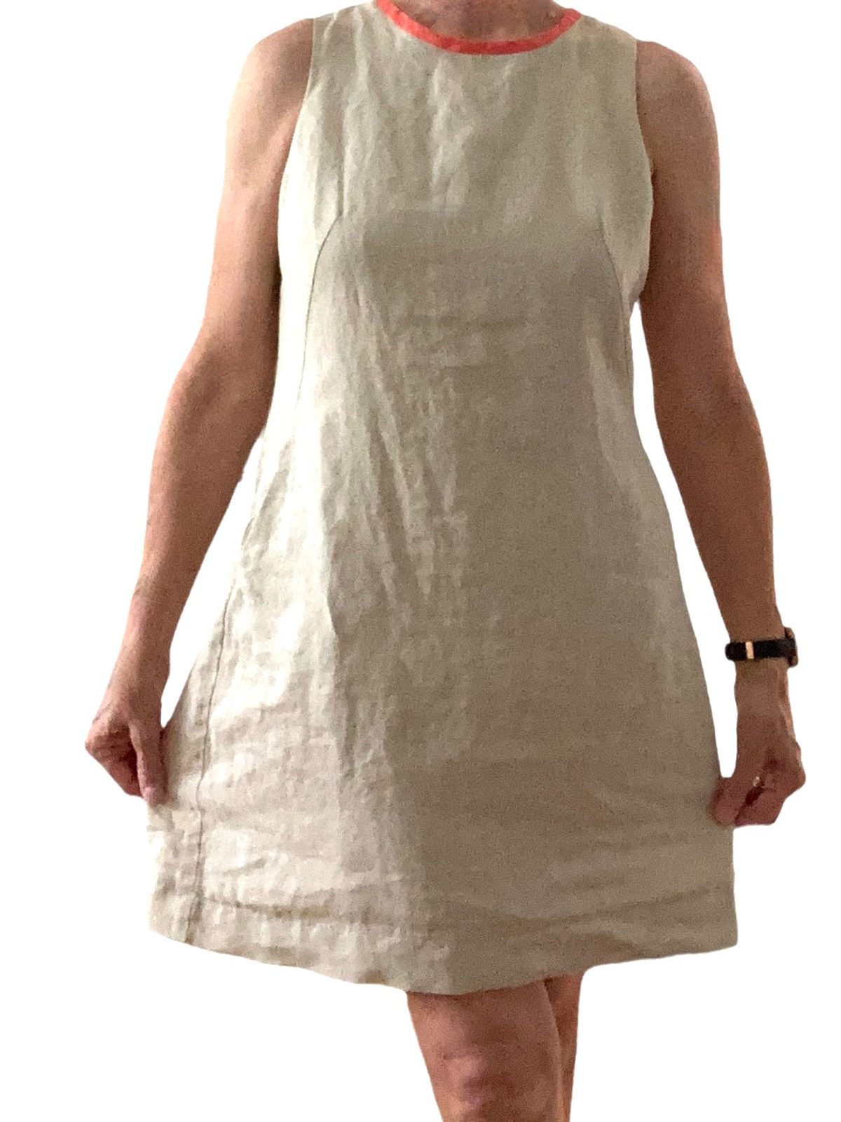 willi smith linen dress Willi Smith Half White Linen Dress 4