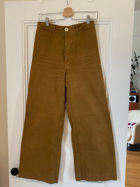 jesse kamm sailor pants tobacco Ranger Pant In on Garmentory 37 at hipSize 4 Sailor Pants - Olive Green