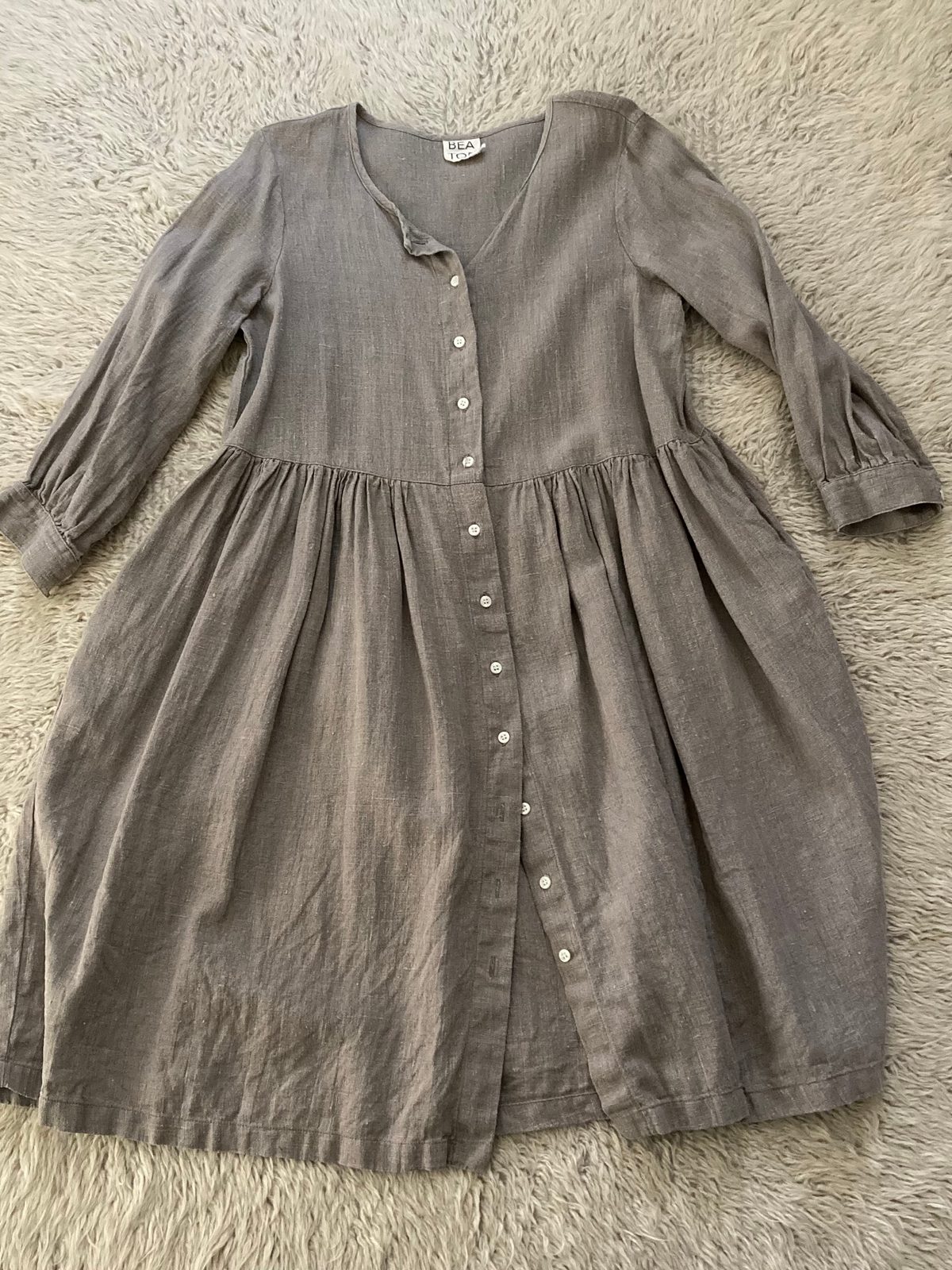 beaton linen gathered dress Beaton Linen | Dresses | Beaton Linen Gathered Dress
