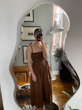 gathered bustier midi dress COS Gathered Bustier Midi Dress