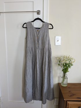 used linen dress My first offering. My friend found a linen dress in one of my favorite colors at the thrift store. I used Colette's free Sorbetto top pattern