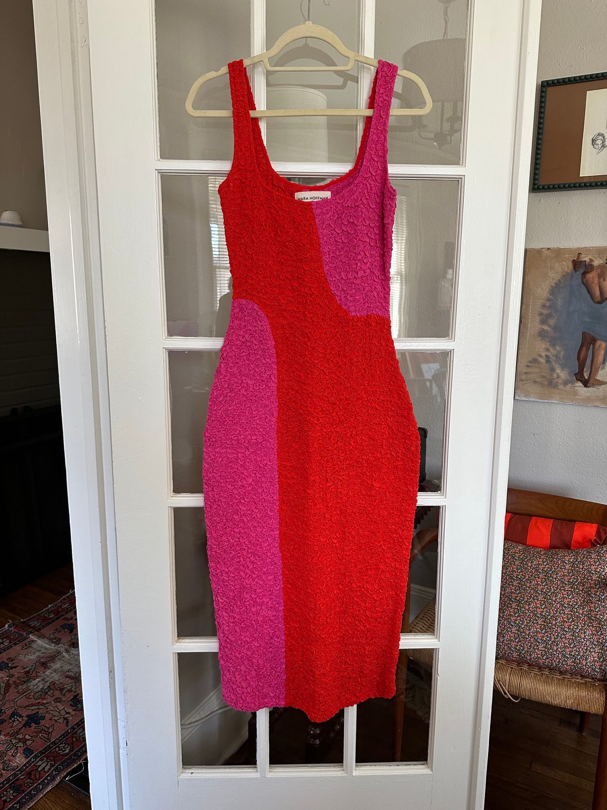 mara hoffman sloan dress red pink Mara Hoffman Dresses | Mara Hoffman Sloan Red & Pink Dress M | Color: Pink/Red