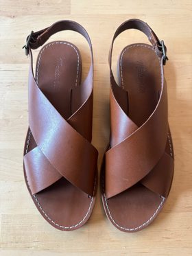 Madewell The Boardwalk Crossover Sandal 9.5 Noihsaf Bazaar