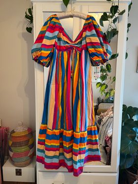 farm rio striped scarf maxi dress FARM Rio Monochrome Elegance Scarf Red Maxi Dress