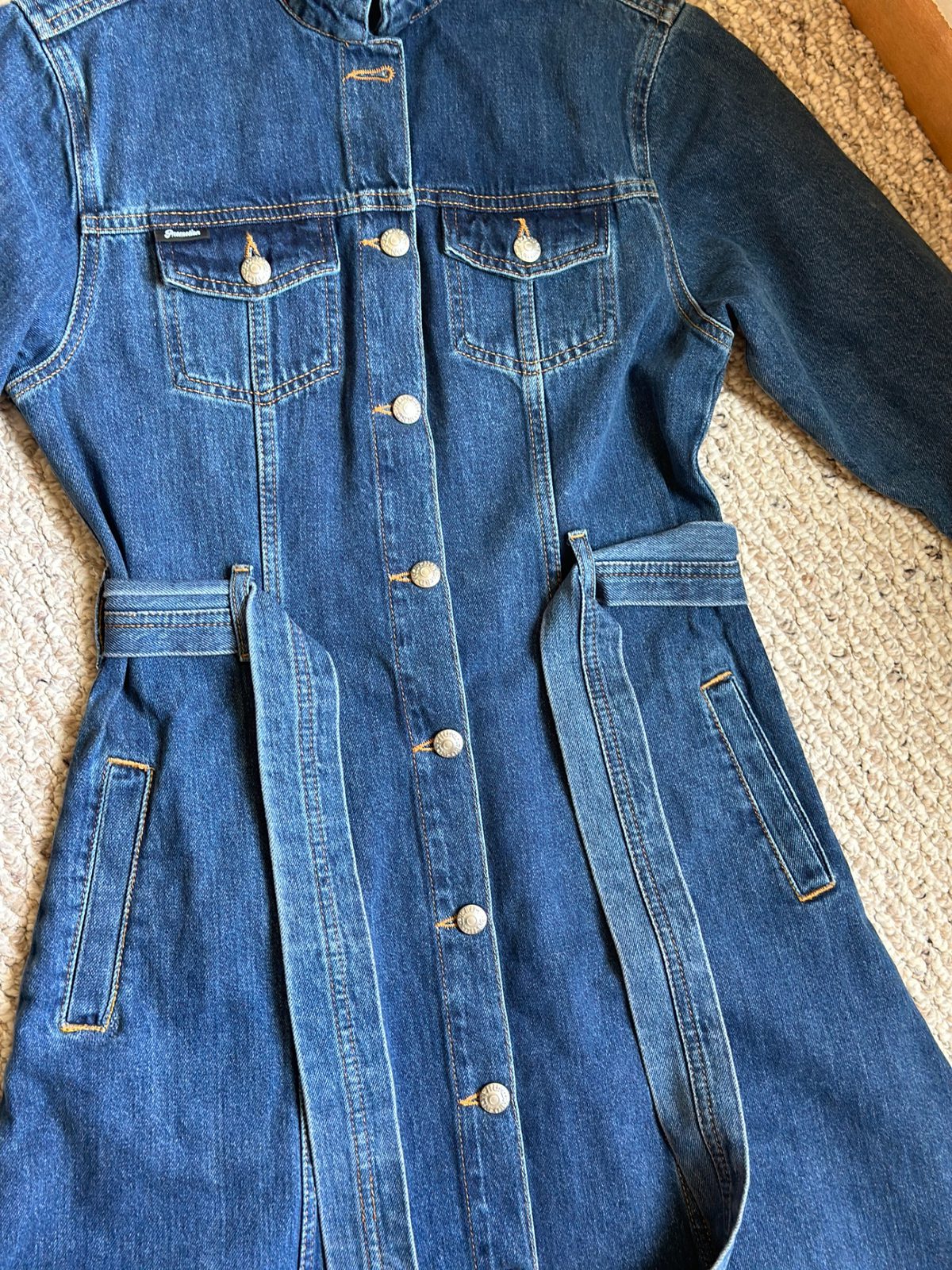 won hundred denim dress Allegra Printed Denim Dress