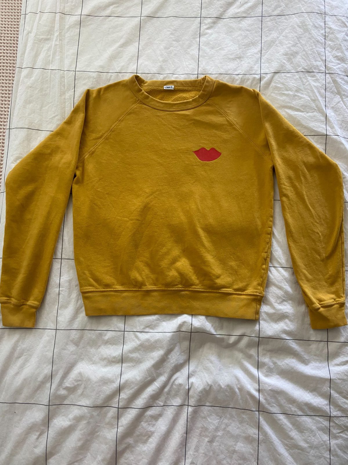 Clare V Lips Sweatshirt Clare Long-sleeve Sweatshirt With Lip