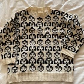 【GRAVER】face overfit knit sweater Leah Goren Face sweater (One Size) | Used,… | Noihsaf Bazaar