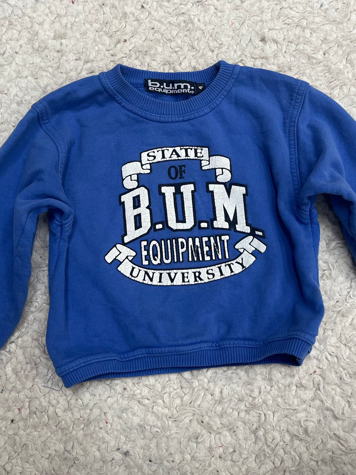 Bum equipment Vintage 90s puff paint sweatshirt 4T Noihsaf Bazaar