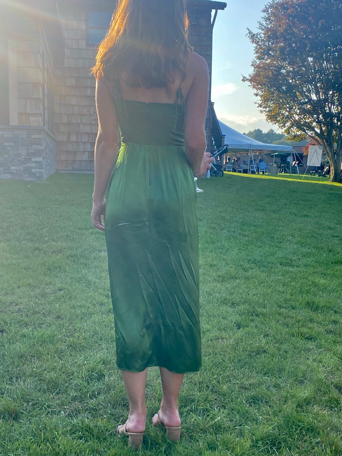 marguerite silk dress reformation Rent Reformation Green Dress UK 12