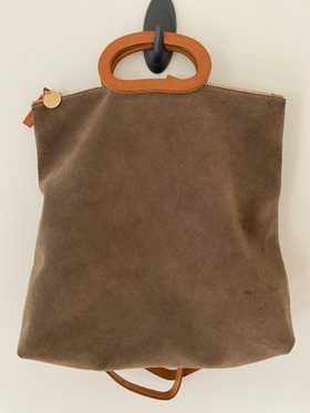 clare v marcelle leather backpack V. Women's exterior pockets Made of vegetable Clare V. Marcelle Striped Backpack