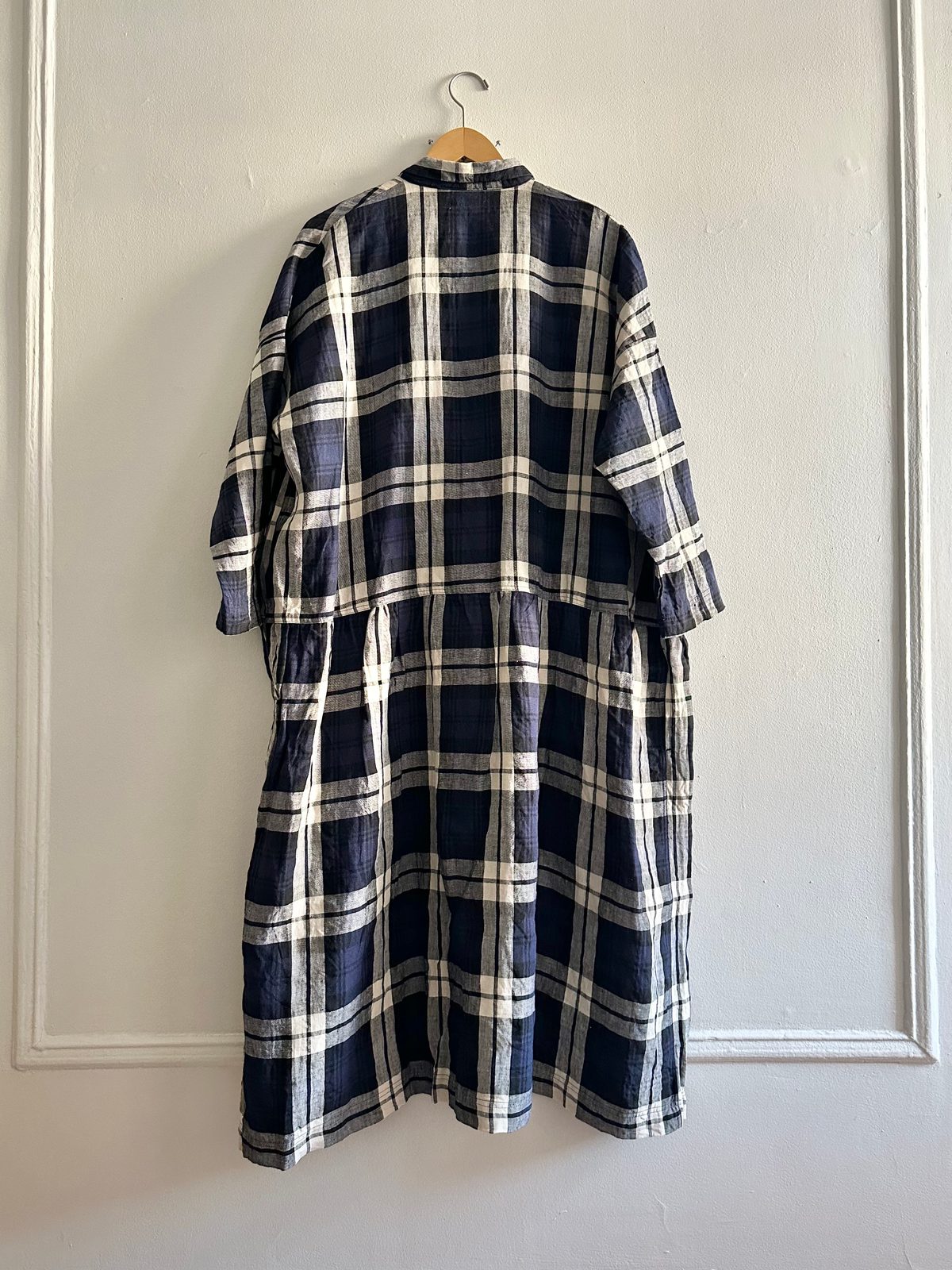 Ichi Antiquits Oversized linen plaid shirt dress | Noihsaf Bazaar Ichi Antiquits Oversized linen plaid shirt dress | Noihsaf Bazaar