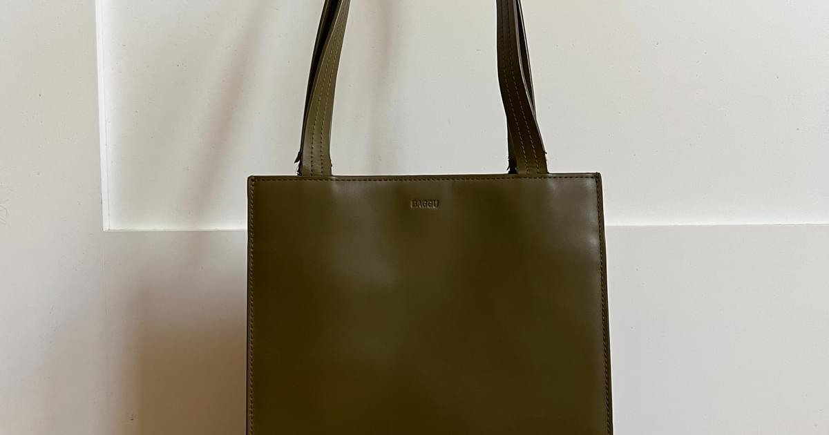 BAGGU Medium Leather Retail Tote Used, Secondhand