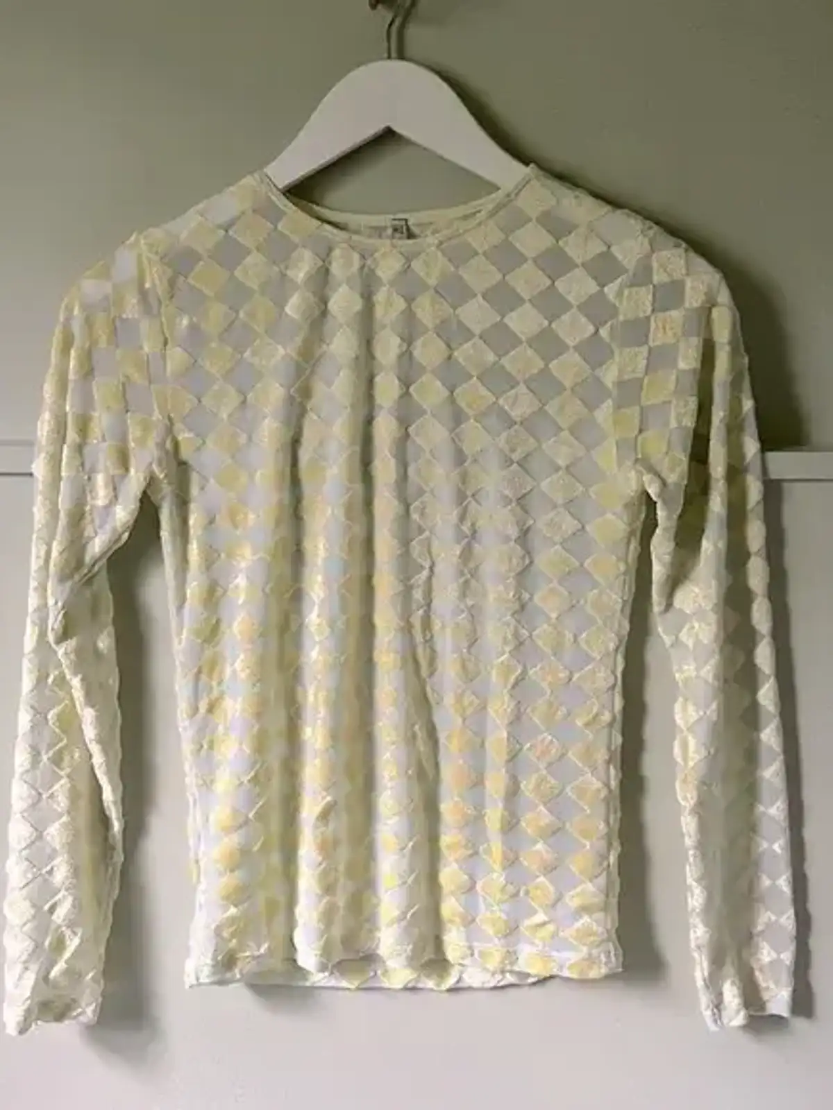 Baserange RARE Check velour OMO Long Sleeves top (S Baserange RARE Check velour OMO Long Sleeves top (S