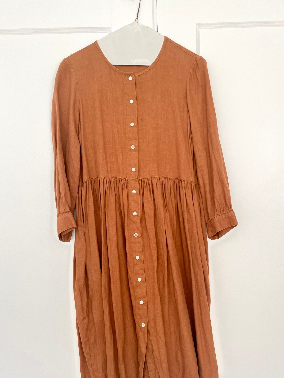 beaton linen gathered dress BEATON on Instagram: Gathered Dress, Goldenrod #beatonlinen