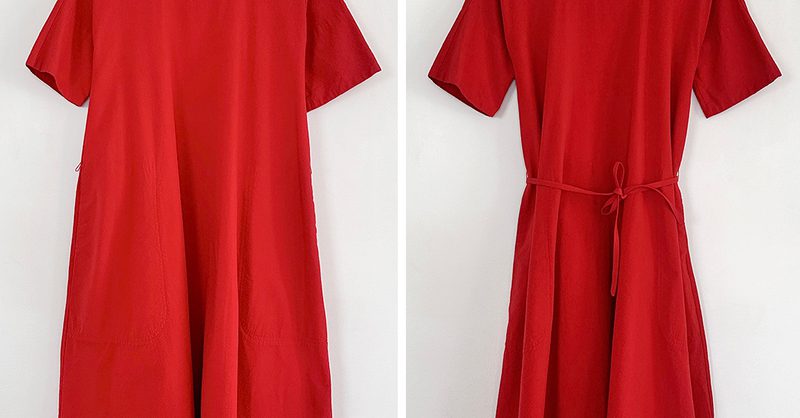 Lemaire and Uniqlo red cotton dress (XS/S) | Used, | Noihsaf Bazaar Lemaire and Uniqlo red cotton dress (XS/S) | Used, | Noihsaf Bazaar