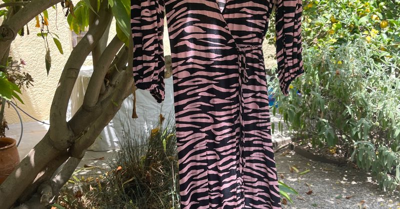 ganni pink zebra dress GANNI Zebra Print Wrap Dress (36)