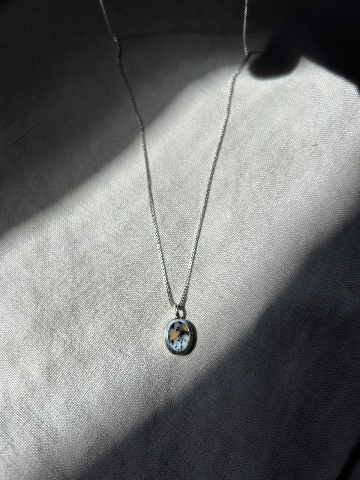 Hannah Inlay Signet Pendant Necklace Used,… Noihsaf Bazaar
