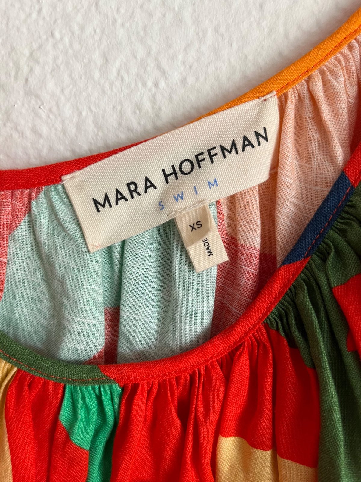 Mara Hoffman Fiona Dress in Red Multi XS Used Noihsaf Bazaar