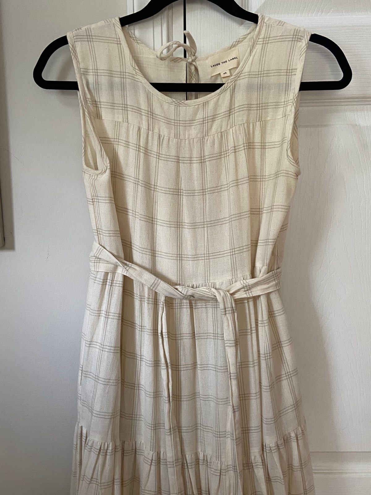 laude the label tiered maxi dress Laude The Label Tiered Linen Maxi Dress Tulum - Stripe