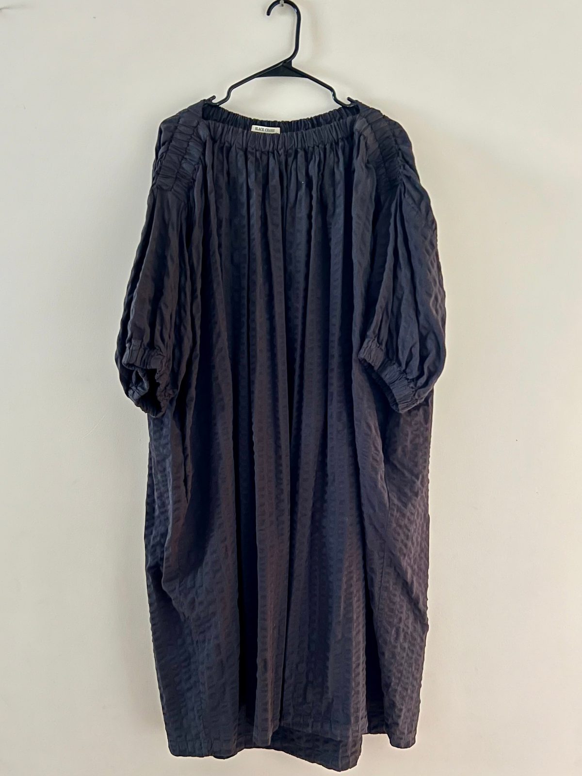 Black Crane Sack Dress - Ink Black (L) | Used, | Noihsaf Bazaar Black Crane Sack Dress - Ink Black (L) | Used, | Noihsaf Bazaar
