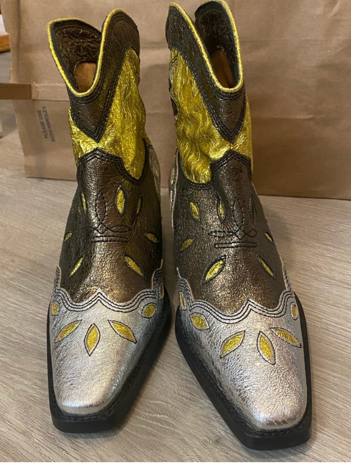 GANNI Meg 45 cowboy boots 38 Used Secondhand Noihsaf Bazaar