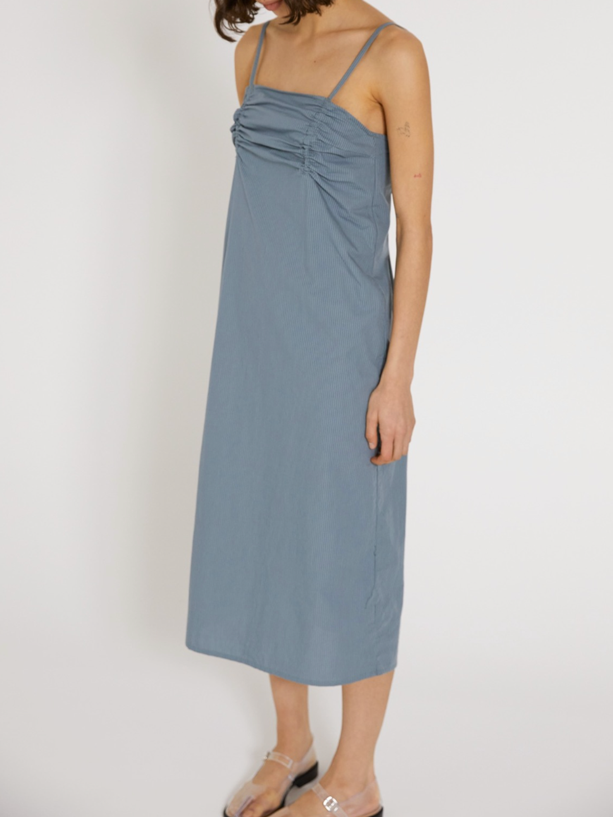 deiji studios ruched tie dress Deiji Studios Ruched Tie Dress in Black