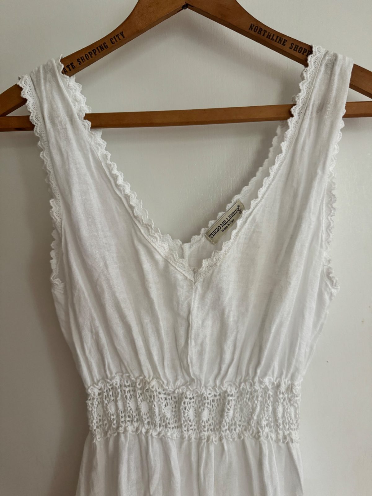 terzo millennio white linen dress Terzo millennio white linen