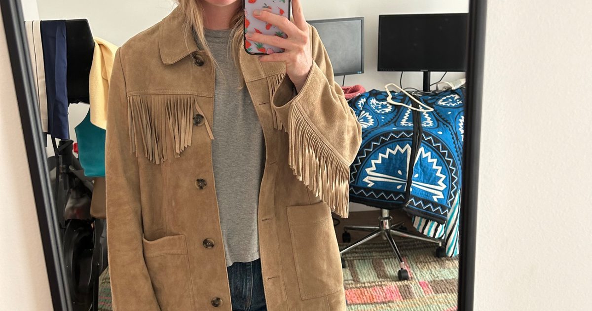 Suede Fringe Jacket (10) Used, Secondhand, Resell Noihsaf Bazaar
