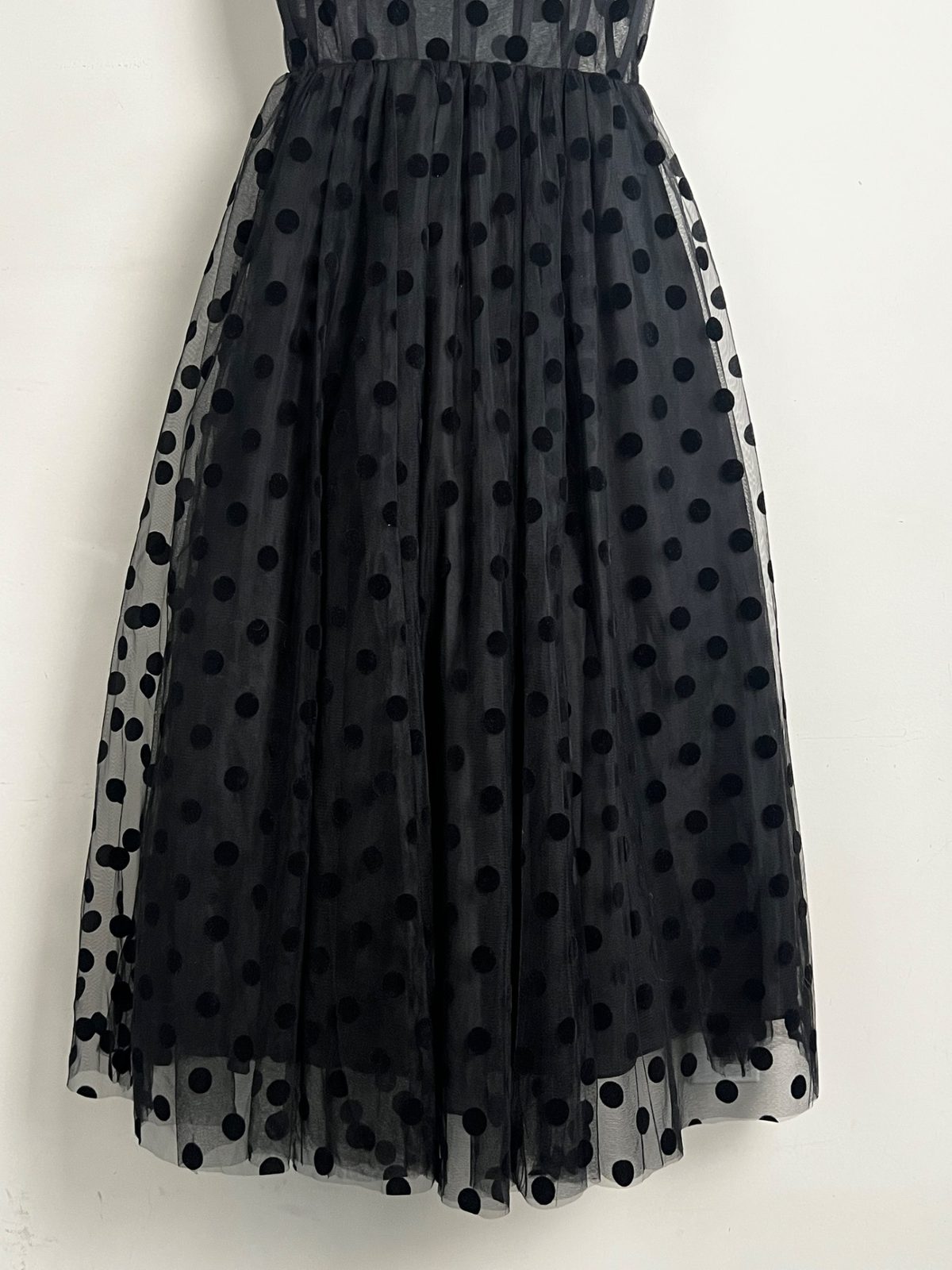 Mac Duggal Polka Dot Net Bustier A-Line Midi Dress | Noihsaf Bazaar Mac Duggal Polka Dot Net Bustier A-Line Midi Dress | Noihsaf Bazaar