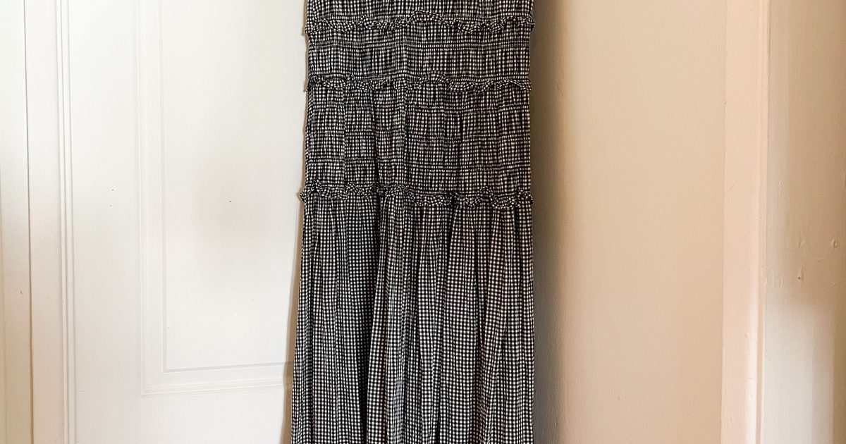 den mallory shirred gingham organic cotton midi dress DEN Mallory Dress (XL) | Used, Secondhand, Resell