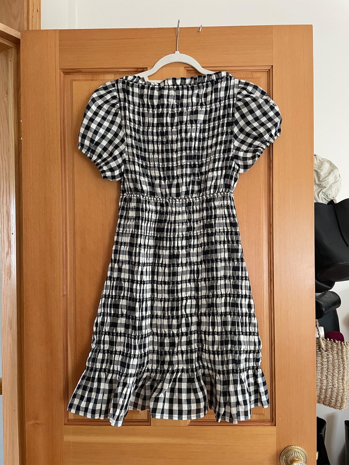 den rizzo shirred gingham voile mini dress Doen Rizzo Shirred Gingham Voile Mini Dress In Black