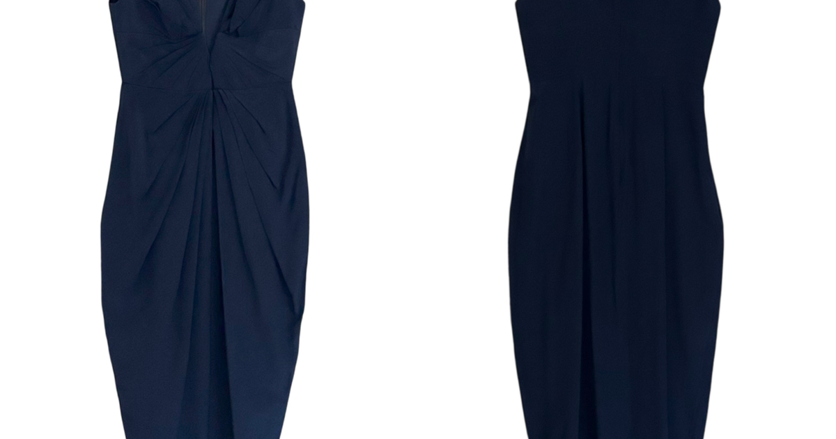 zimmermann silk balconette dress Zimmermann Navy Silk Balconette Dress Size 0 / UK 6