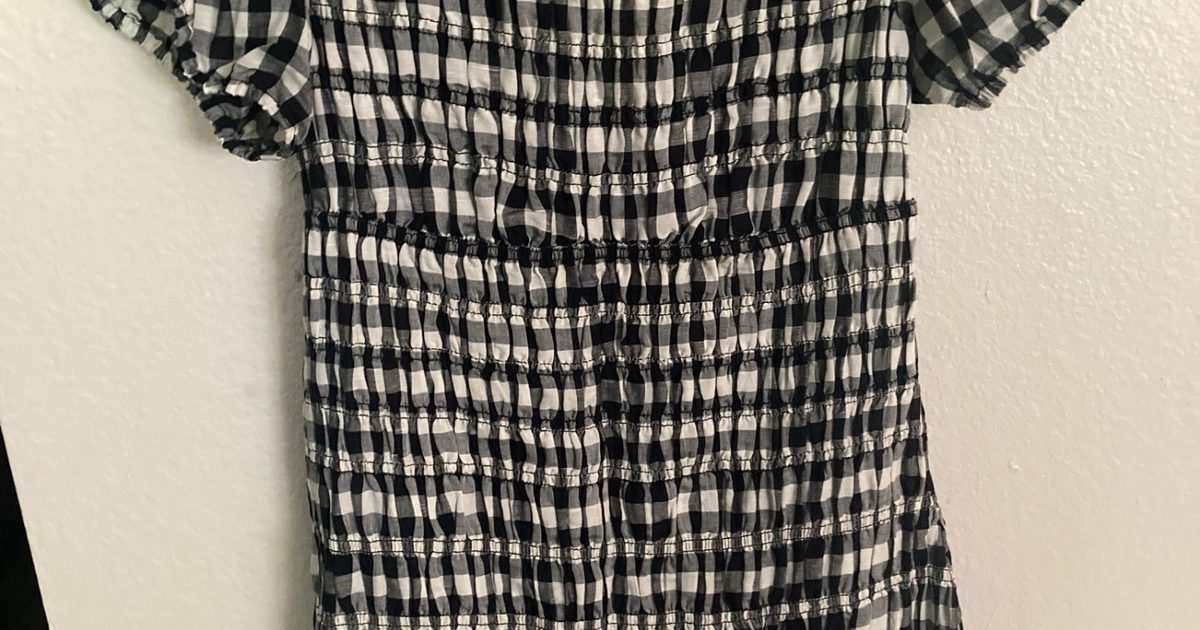 den rizzo shirred gingham voile mini dress Doen Rizzo Shirred Gingham Voile Mini Dress In Black