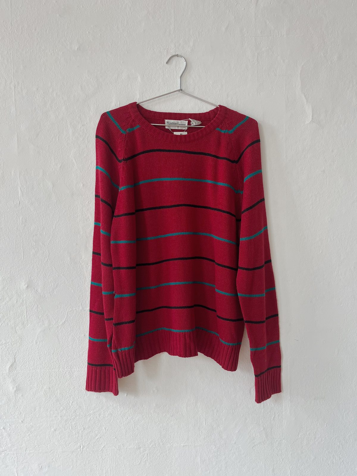 Samuel Jason 80's Red striped sweater (One Size Samuel Jason 80's Red striped sweater (One Size