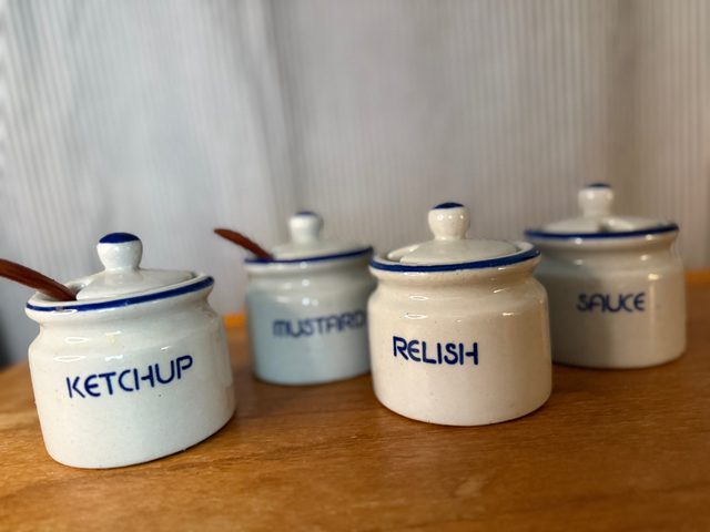 Random Vintage Stoneware Condiment Set of 4 | Used,… | Noihsaf Bazaar