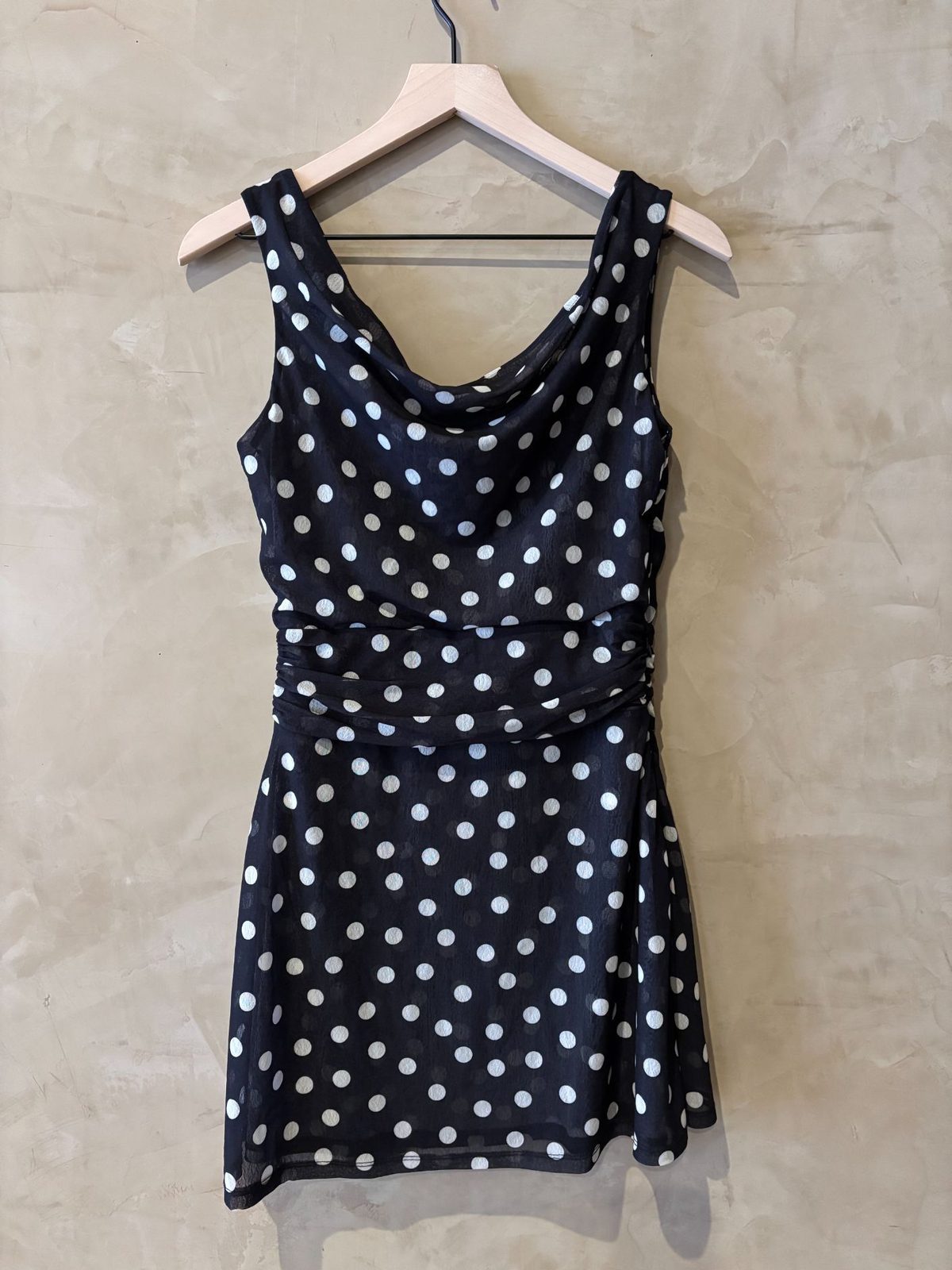 lpa claire mini dress Shay Mitchell's LPA Claire polka dot dress