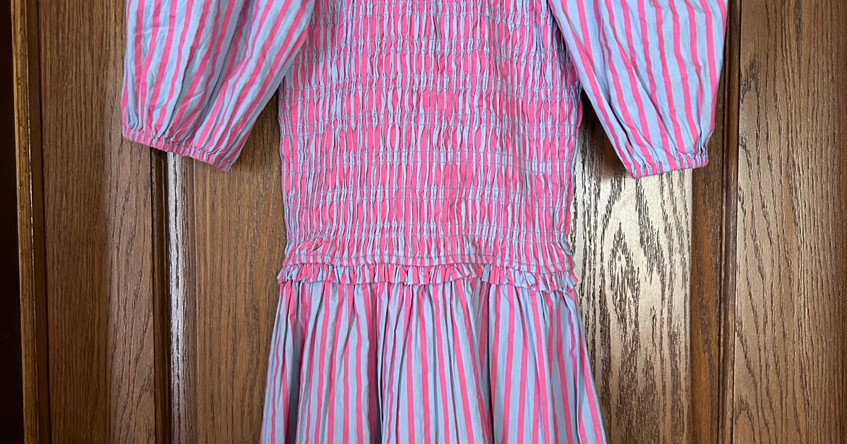 damson madder bluebelle shirred mini dress Damson Madder Puff-Sleeve Shirred Mini Dress In Blue - 43% Off