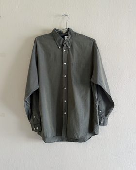 Structure Olive green button up dress shirt (M) | | Noihsaf Bazaar Structure Olive green button up dress shirt (M) | | Noihsaf Bazaar