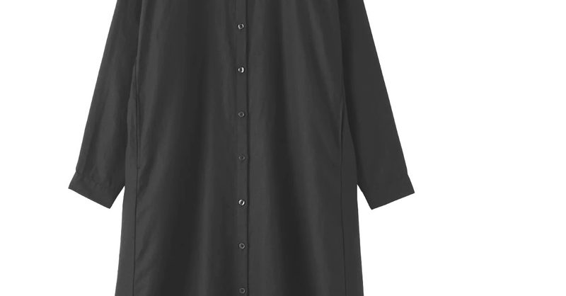 muji linen shirt dress MUJI Cotton Gingham Shirt Dress L (12-14)