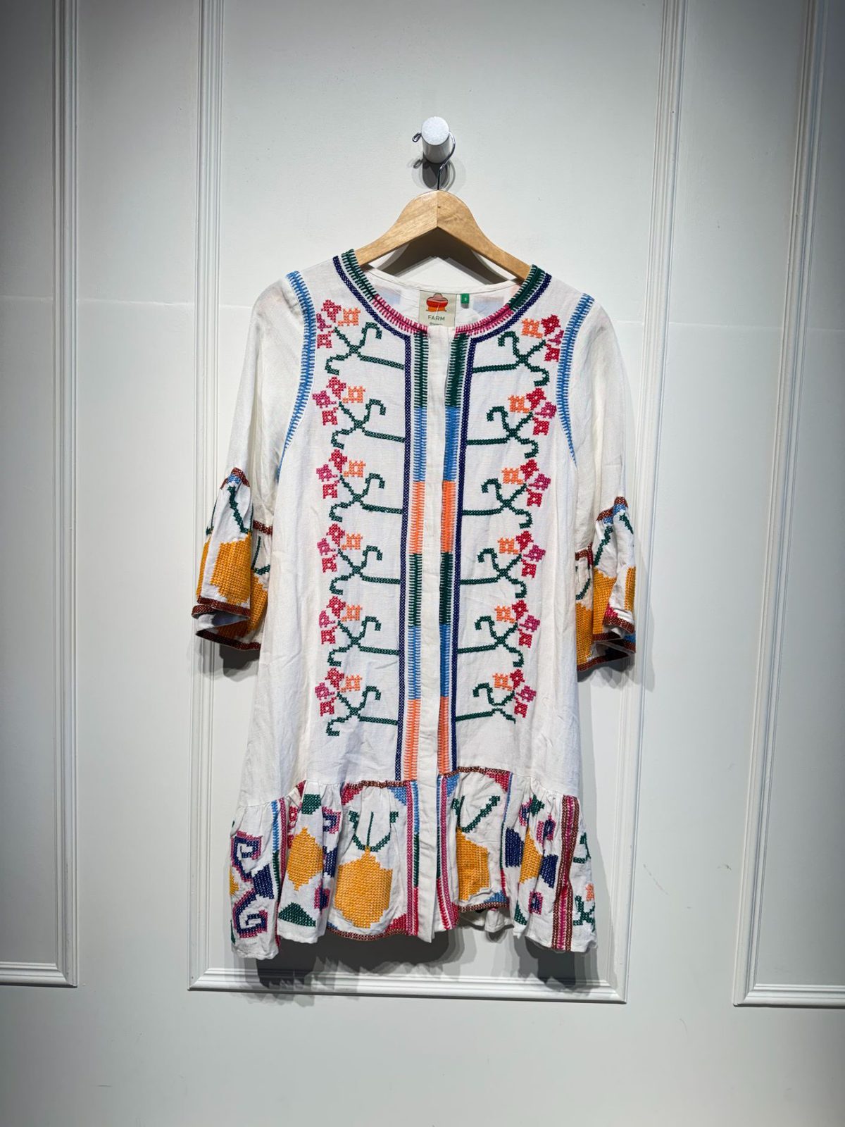 farm rio jimena embroidered mini dress Farm Rio Jimena Embroidered Dress (S)